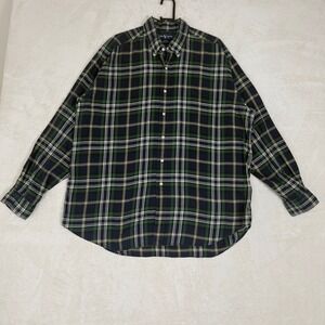 Ralph Lauren Blake Plaid Button Down Shirt Men XL Green/Blue Cotton Long Sleeve